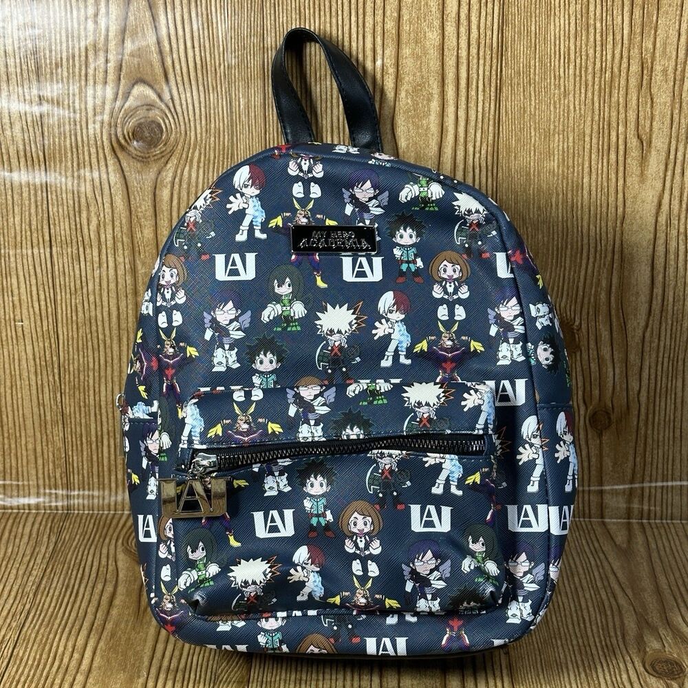 My Hero Academia Mini Backpack Bioworld Zipper Pull Anime 11H x 8.5W x 4D in